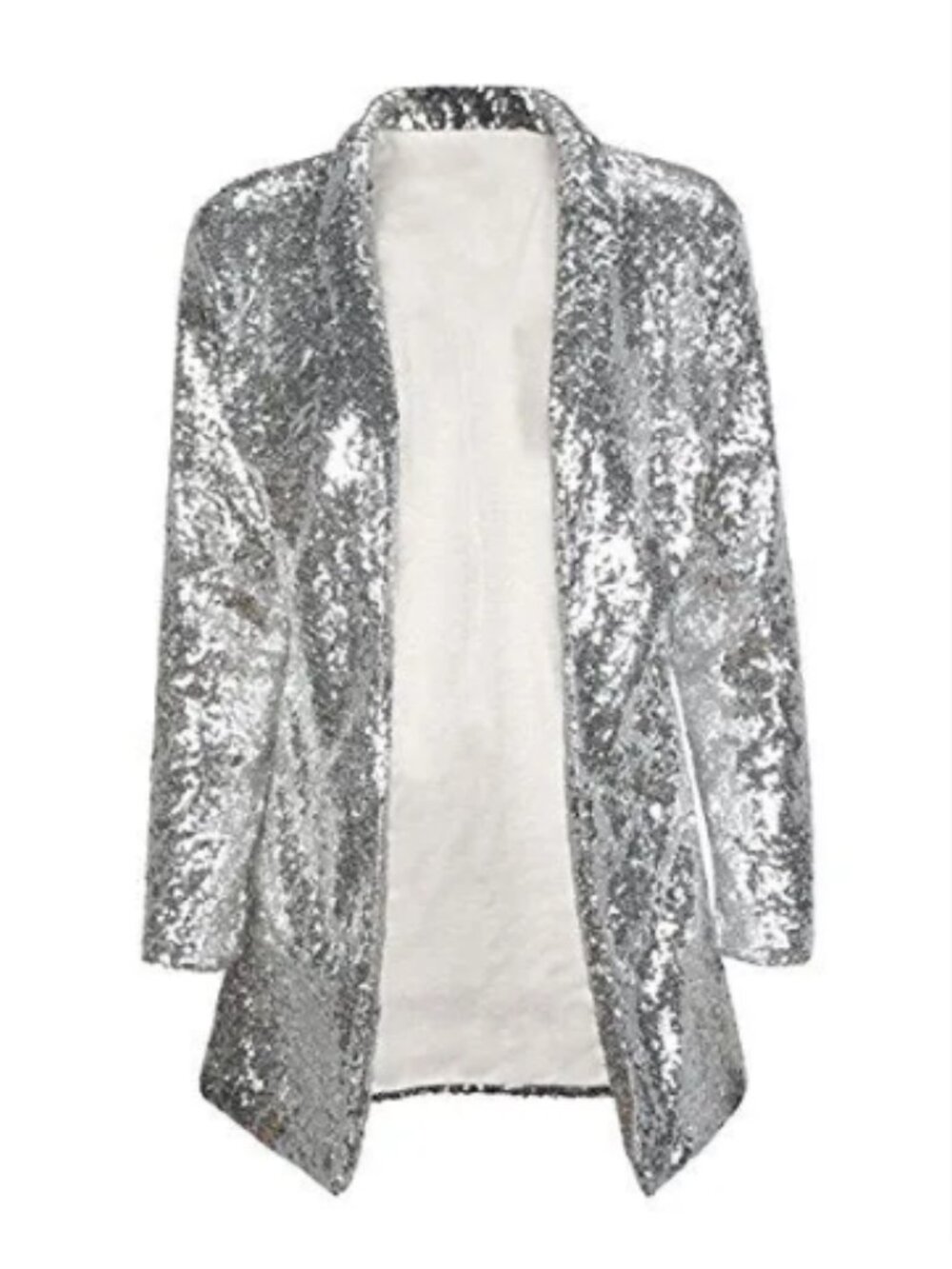NWOT Silver Sequin Blazer (L)